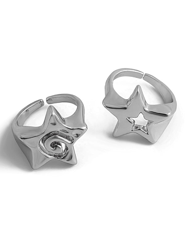 Normcore Adjustable Hollow Star Shape Rings Accessories