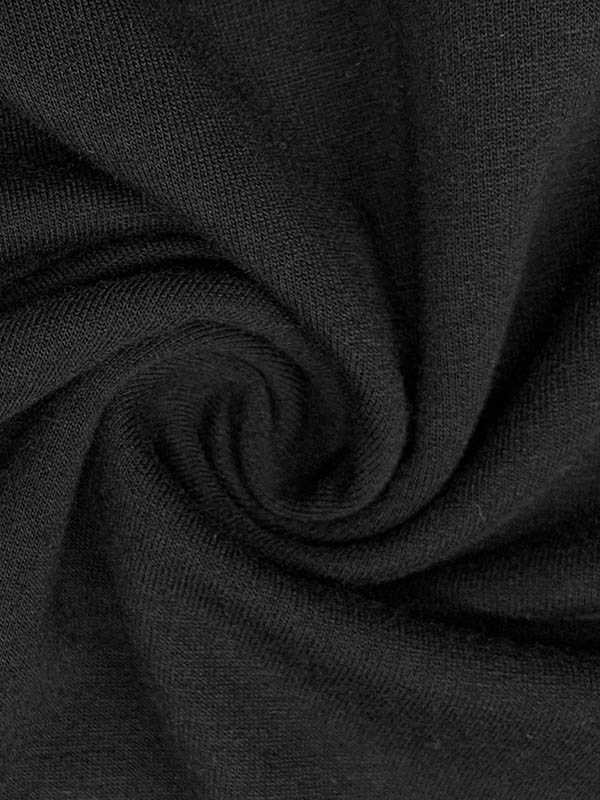 Long Sleeves Loose Contrast Color Printed High Neck T-Shirts Tops