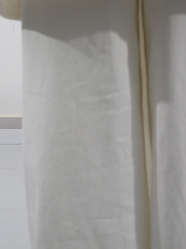 Pantalon taille haute ample boutonné de couleur unie 