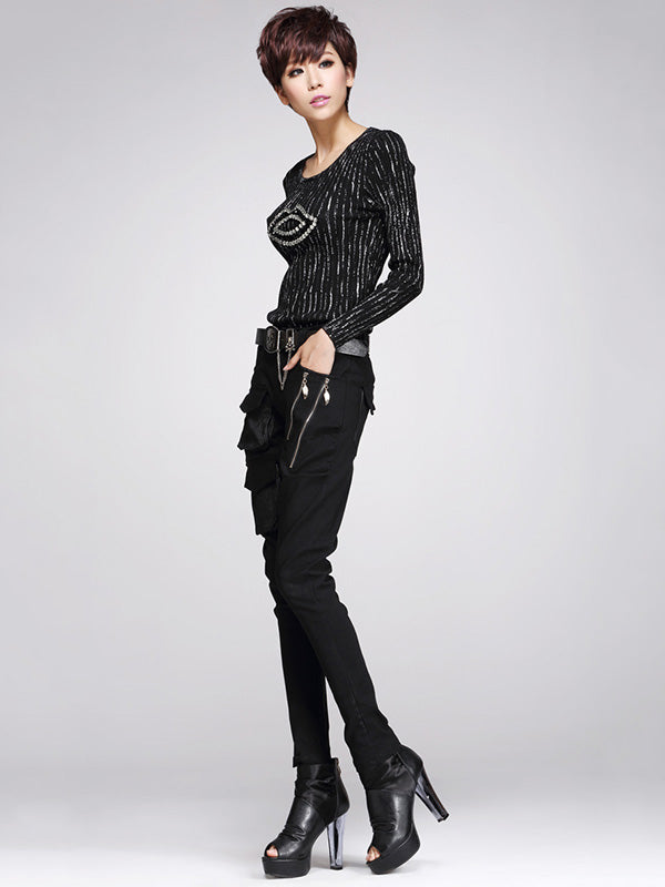 Original Cool Split-Joint With Pockets Zipper Casual Pants Bottoms