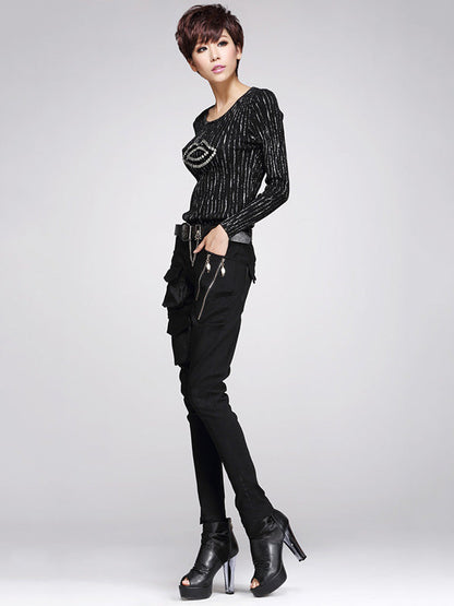 Original Cool Split-Joint With Pockets Zipper Casual Pants Bottoms