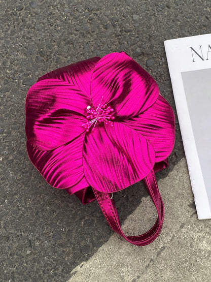 Solid Color Flower Shape Satchels Handbags