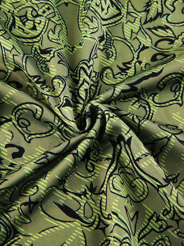 High Waisted Mermaid Elasticity Floral Printed Split-Joint Skirts