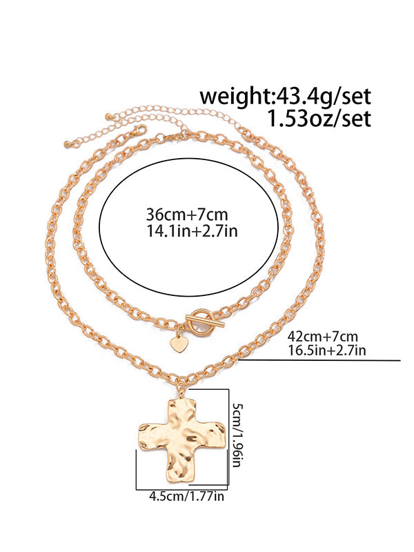 Normcore Chains Double Layered Geometric Necklaces Accessories