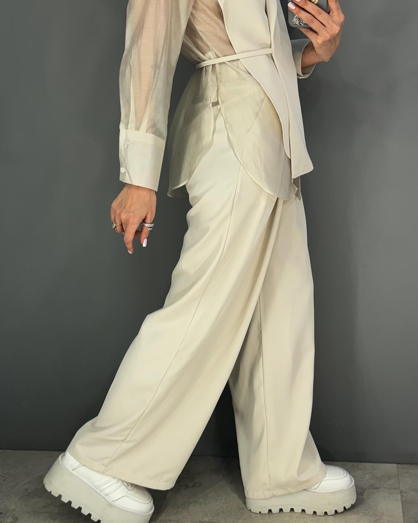 Fashion lar patchwork shirt pants two piece set