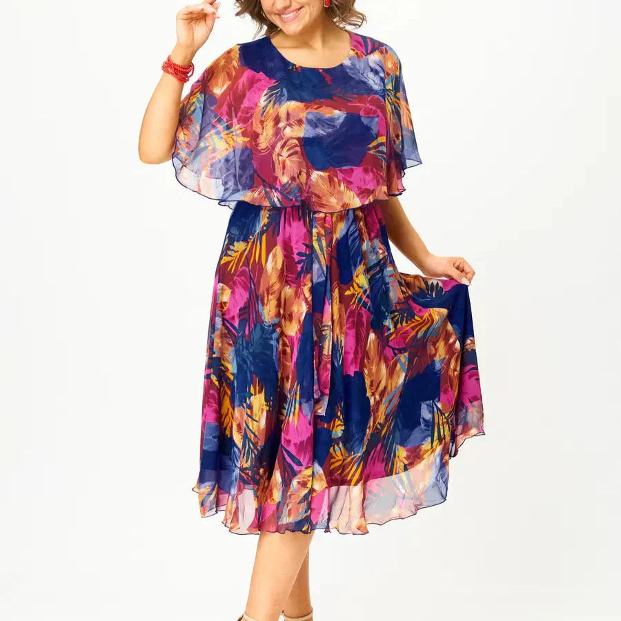 Savannah | Women's Chiffon Tummy Control Flowy Draped Dress