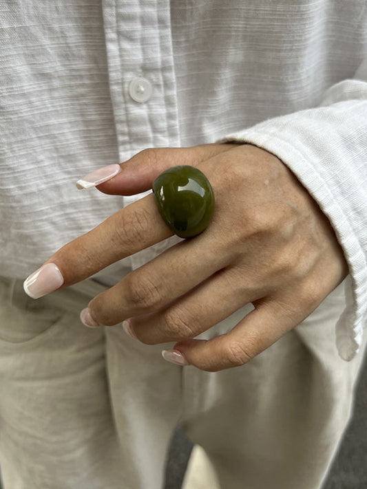 Geometric Shiny Slightly Sheer Rings Accessories