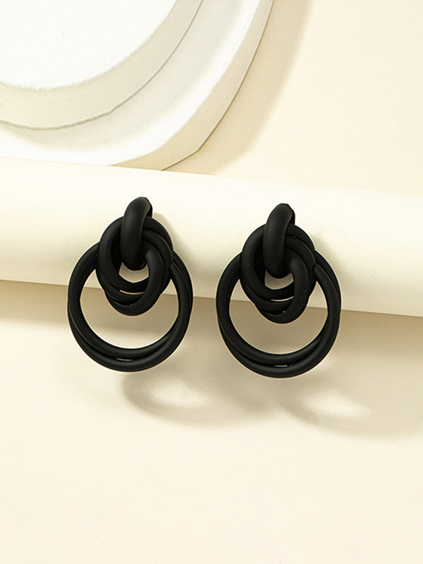Geometric Hollow Shiny Earrings Accessories