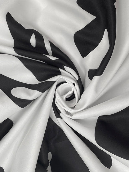 A-Line Long Sleeves Buttoned Contrast Color Tied Waist Notched Collar Maxi Dresses Shirt Dress