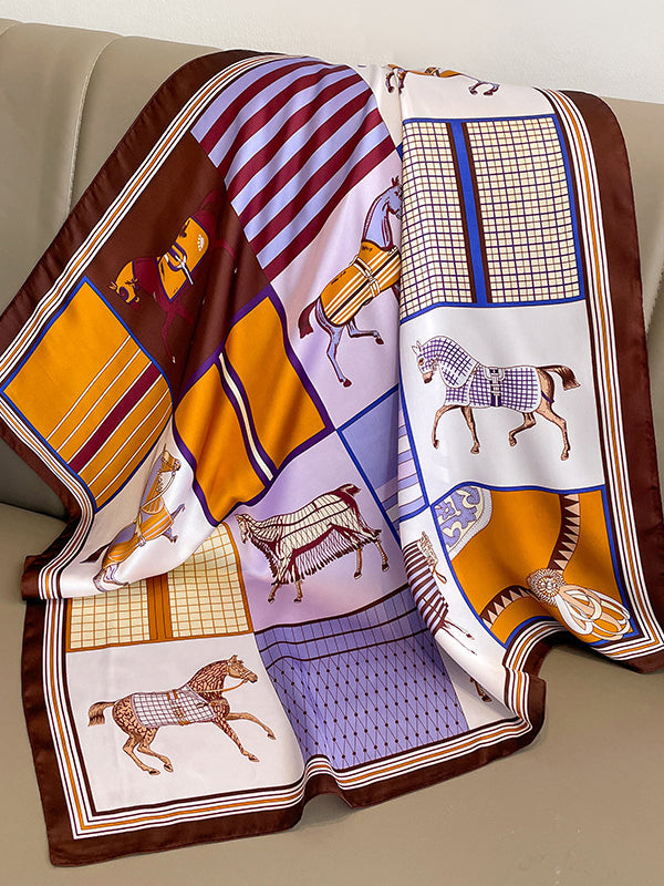 Square Animal Printed Scarfs&Hats