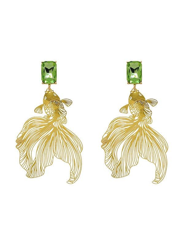 Animal Shape Rhine Stones Drop Earrings