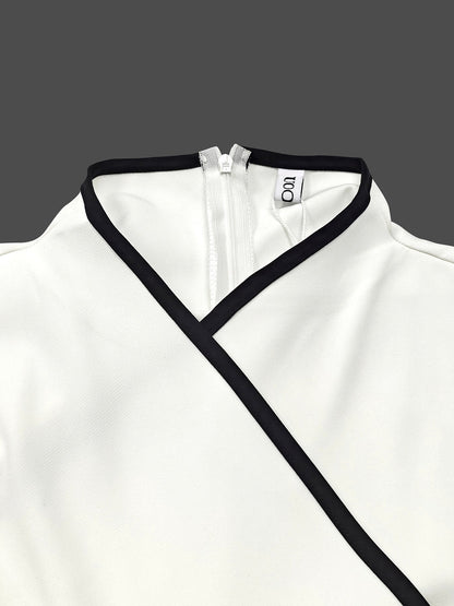 False Two Sleeveless Solid Color Midi Dresses