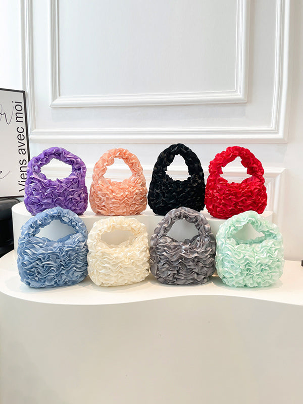Ruffled Solid Color Mini Bags