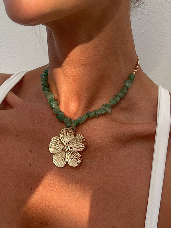 Flower Shape Necklaces Accessories GOLD One_size