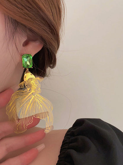 Animal Shape Rhine Stones Drop Earrings