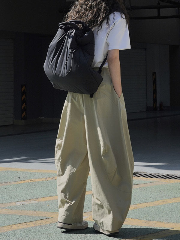 Loose Wide Leg Solid Color Split-Joint Casual Pants Bottoms Trousers