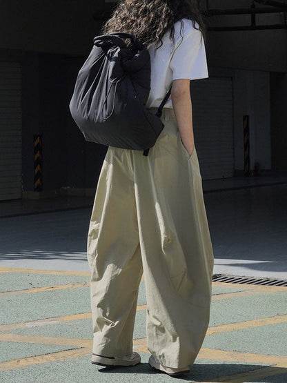 Loose Wide Leg Solid Color Split-Joint Casual Pants Bottoms Trousers