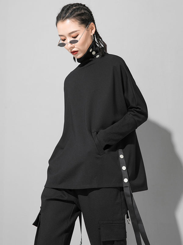 Original Solide Stehkragen T-Shirts Tops 