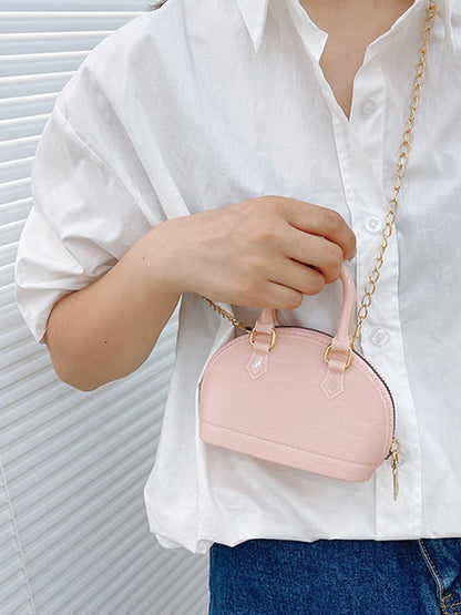 Chains Geometric Zipper Crossbody Bags Satchels