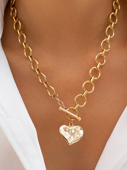 Normcore Chains Geometric Heart Shape Necklaces Accessories