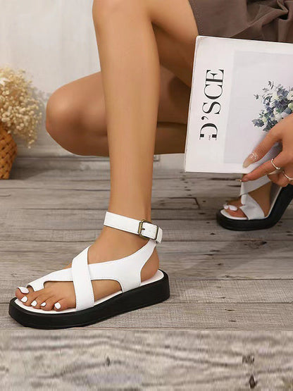 Hollow Solid Color Sandals