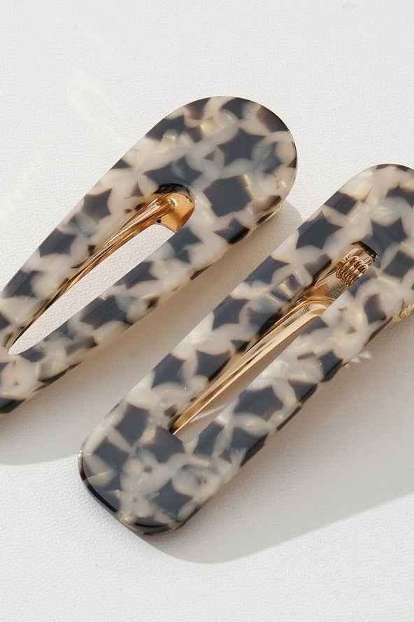 Gemma Printed Barrette Hair Clip, Set of 2