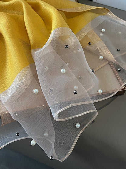 Sun-Protection Beaded See-Through Shawl&Scarf