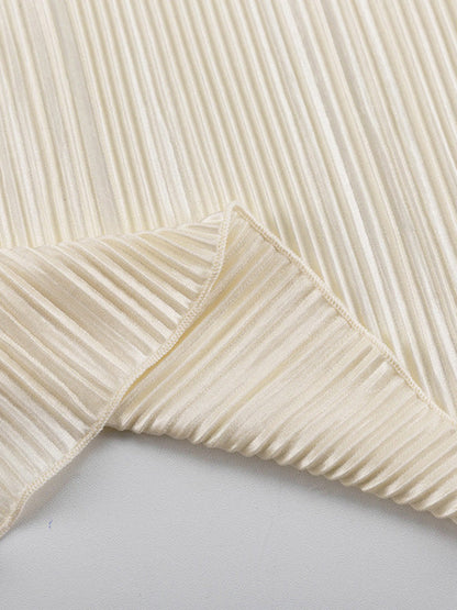 Long Sleeves Loose Lace-Up Pleated Solid Color Split-Joint Deep V-Neck Blouses&Shirts Tops