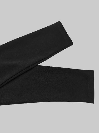 Robe longue moulante à manches longues et col en V profond, couleur unie 