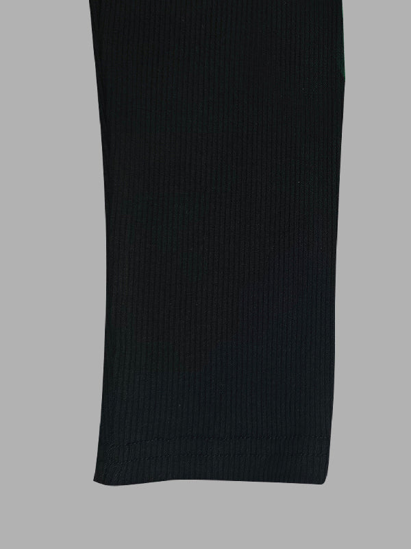 Skinny Solid Color Split-Joint High Neck T-shirts