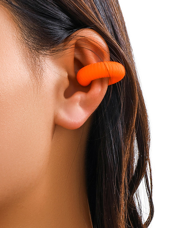 Geometric Solid Color Ear Clip ORANGE One_size