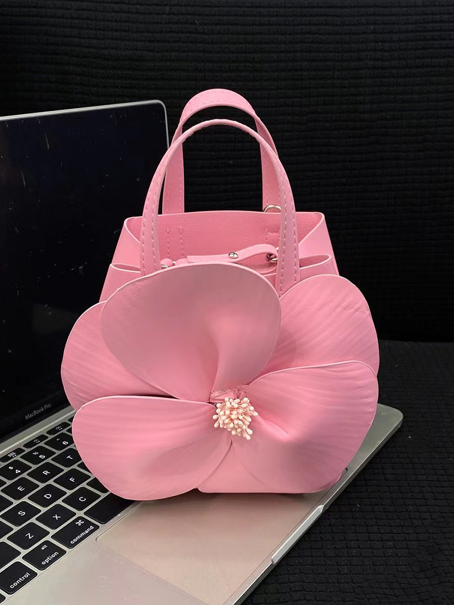 Solid Color Flower Shape Satchels Handbags