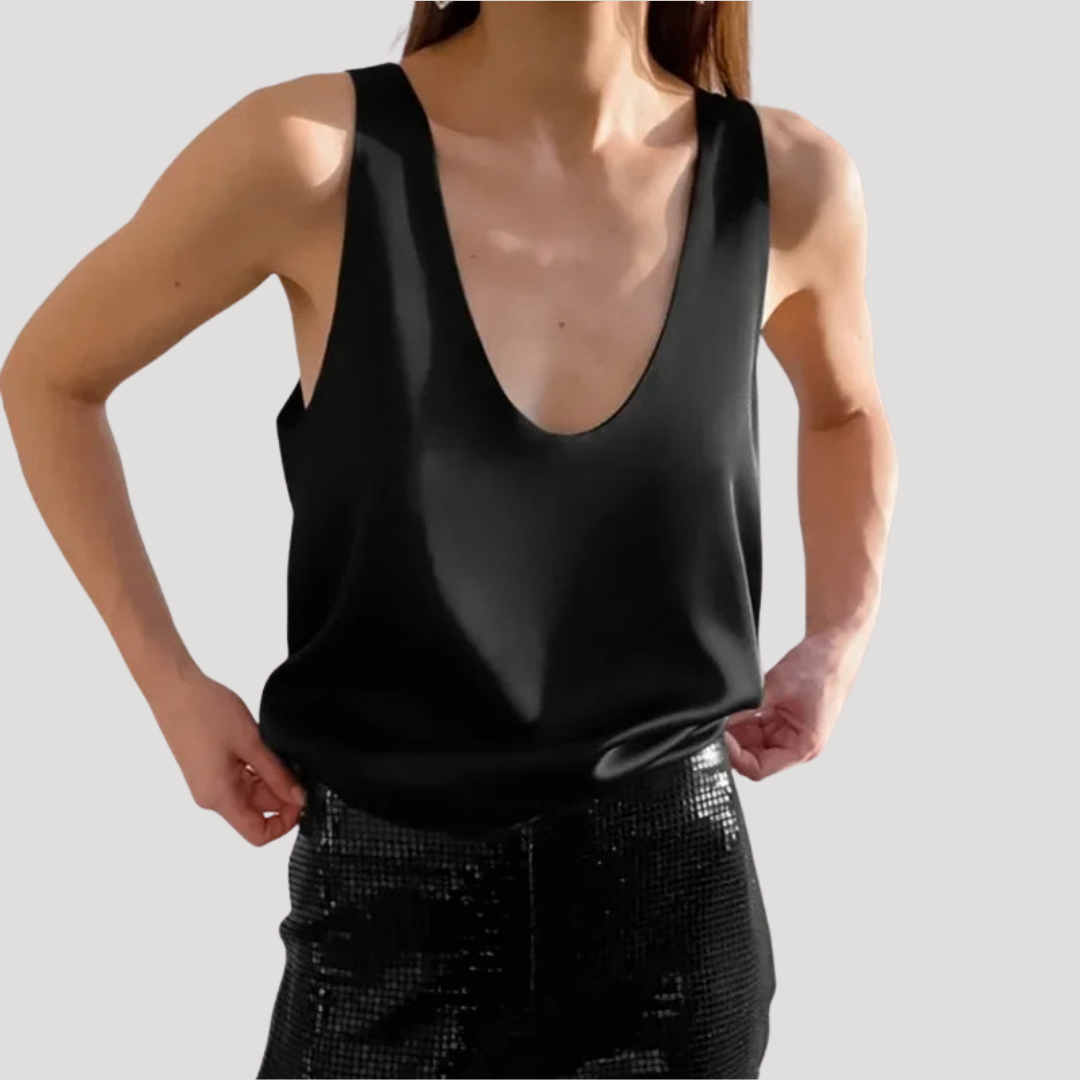 Camille | Women's Deep V Neck Sleeveless Tank Top