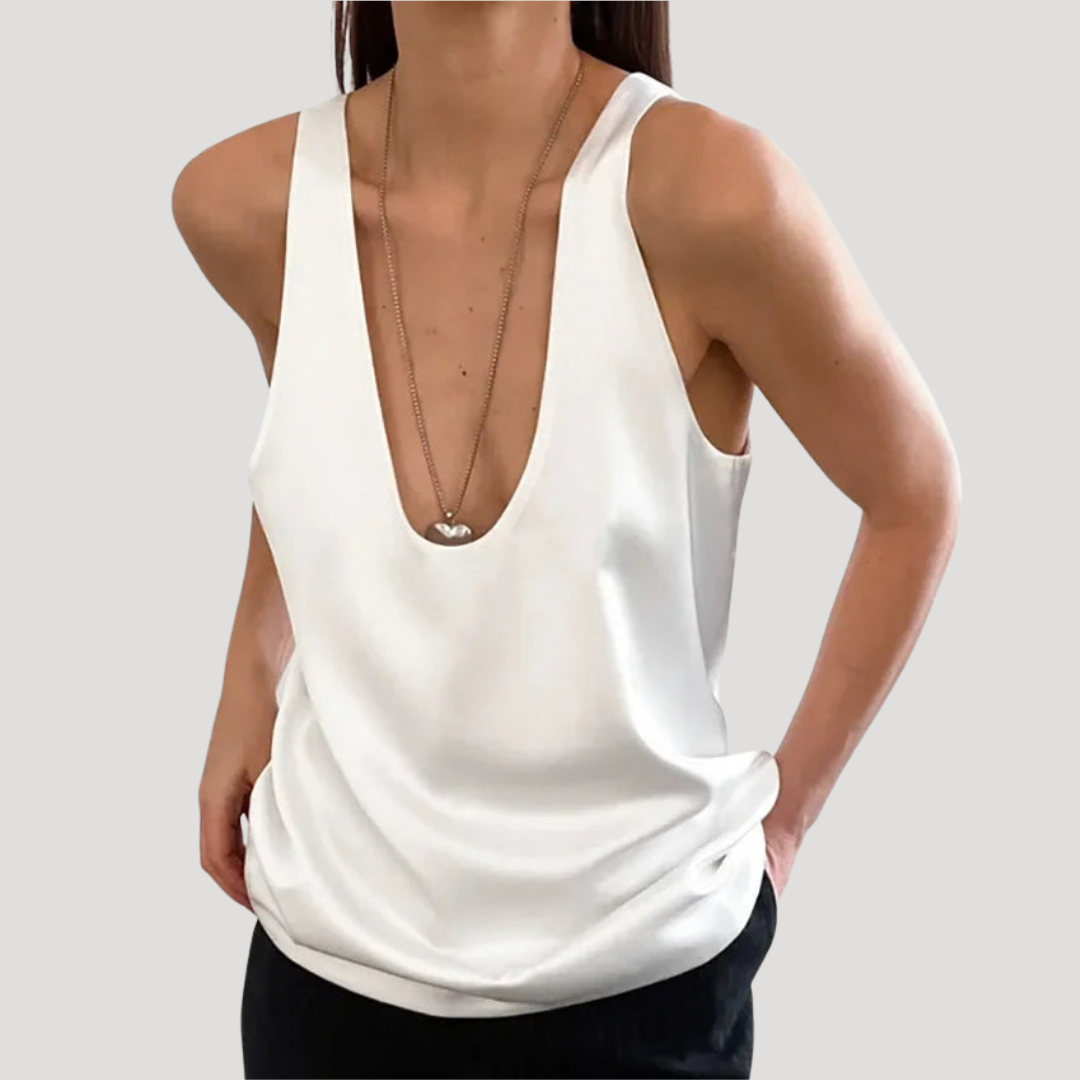 Camille | Women's Deep V Neck Sleeveless Tank Top