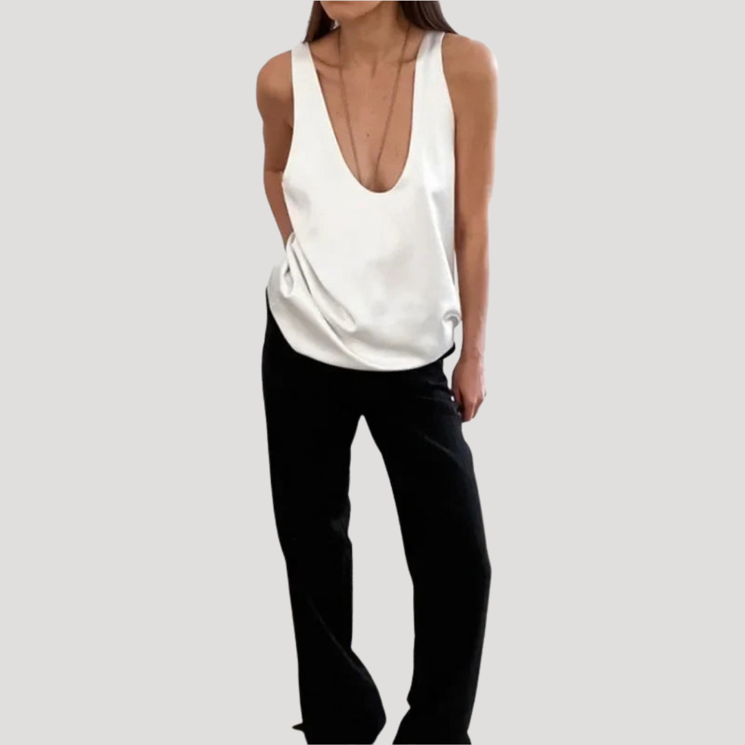 Camille | Women's Deep V Neck Sleeveless Tank Top