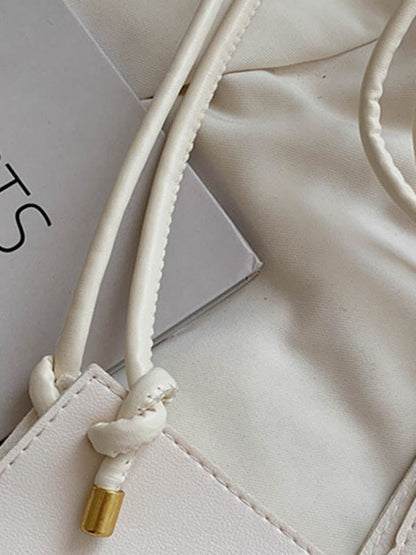 Geometric Solid Color Split-Joint Woven Bags Handbags