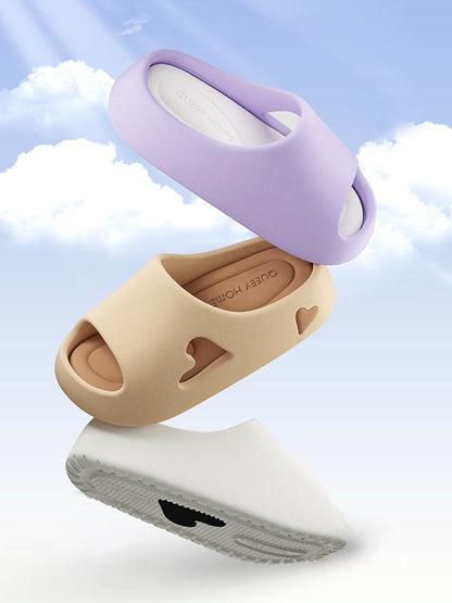 Contrast Color Hollow Open Toe Platform Shoes Slippers