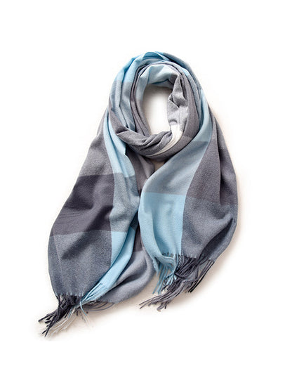 Keep Warm Plaid Tasseled Shawl&Scarf