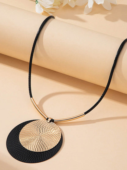 Geometric Round Cut Earrings Accessories Necklaces Accessories Two Pieces Set