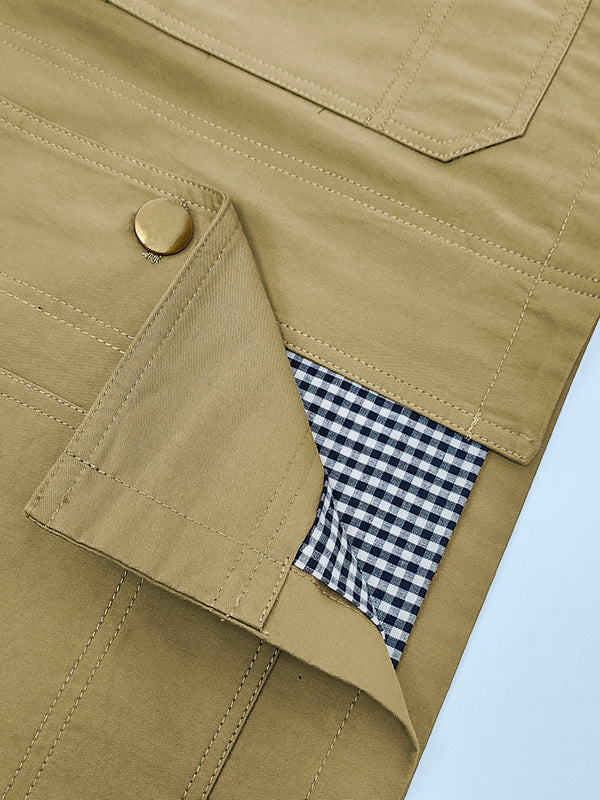 Long Sleeves Buttoned Contrast Color Pockets Lapel Jackets Outerwear With Shawl