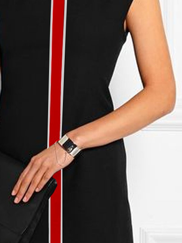 Cap Sleeve Contrast Color Printed Round-neck T-Shirts Tops