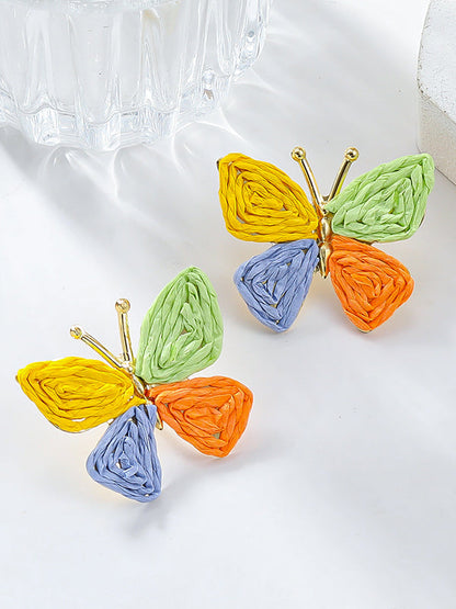 Boucles d'oreilles pendantes en forme de papillon 
