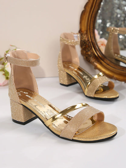 Ankle Strap Open Toe Solid Color Sandals