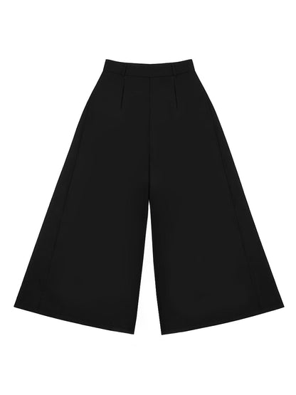 Solid Color Pleated Wide Pants Wide Leg Pants