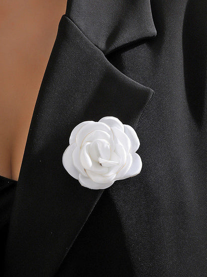 Solid Color Three-Dimensional Flower Brooch Accessories