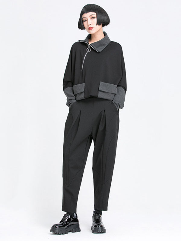 Pantalon sarouel simple, ample, élastique, couleur unie, décontracté 