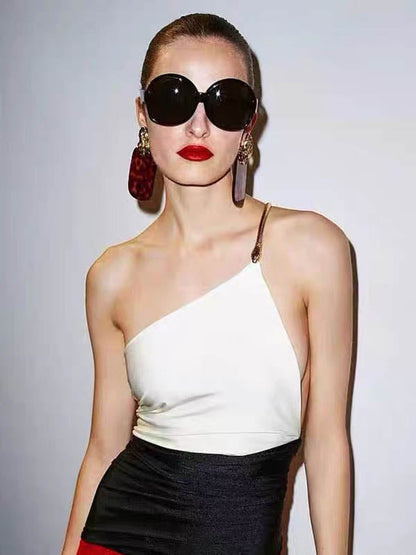 Geometric Leopard Pleated Split-Joint Drop Earrings Earrings Accessories