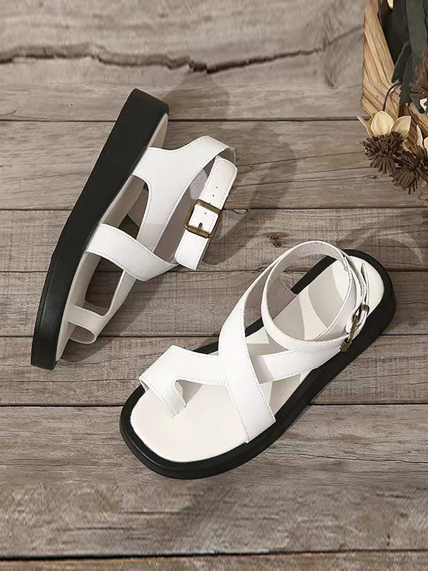 Hollow Solid Color Sandals