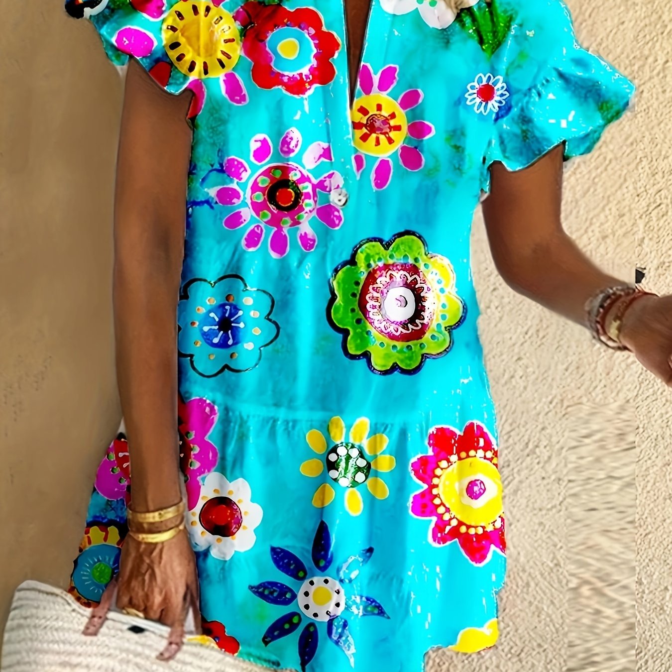 Daphne | Women's Floral Flowy Draped Maxi Dress