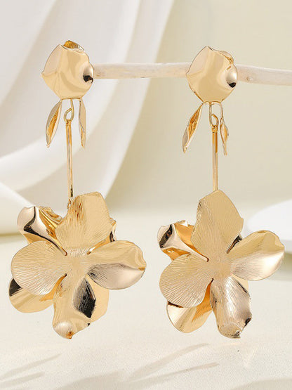 Flower Shape Geometric Drop Earrings
